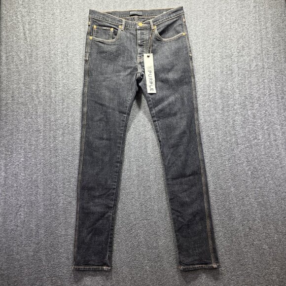 Purple Brand Jeans Mens 34 Gray Dark Wash P001 Slim Skinny Stretch Denim Pants